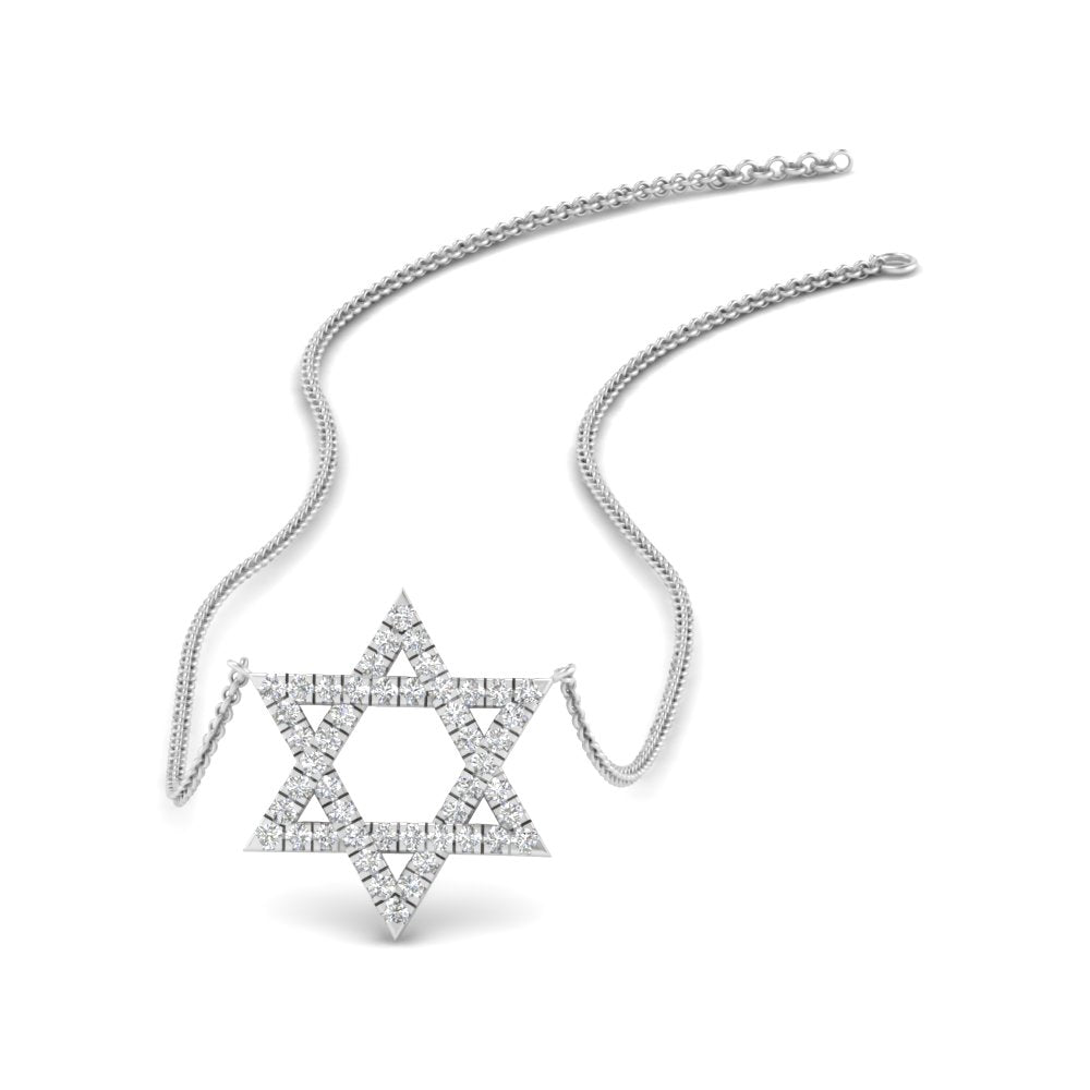 Star Of David Delicate Diamond Pendant