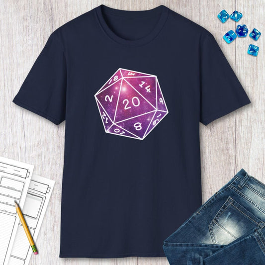 Camiseta de Dados D20 Nebulosa Estelar