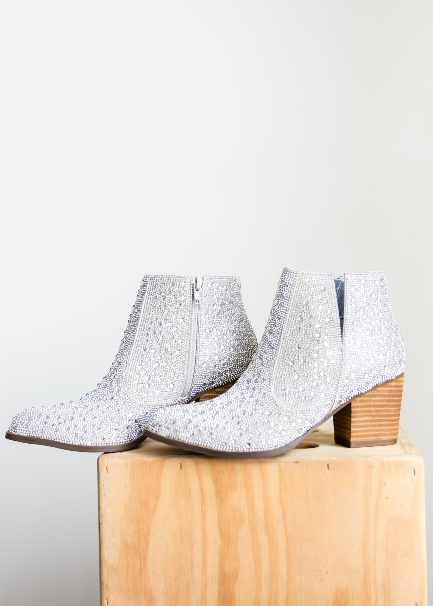 Botín Shine Star Rhinestone en plateado