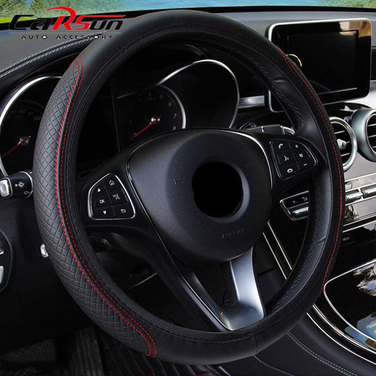 Steering Wheel Cover Braid On The Steering Wheel Cover Auto Car Steering Wheel Cover Wear-resistant Anti-slip Car Accessories Microfiber Breathable Wheel Cover Car Accessories Warm Steering Wheel Cover Winter Cool Summer Cover Interior