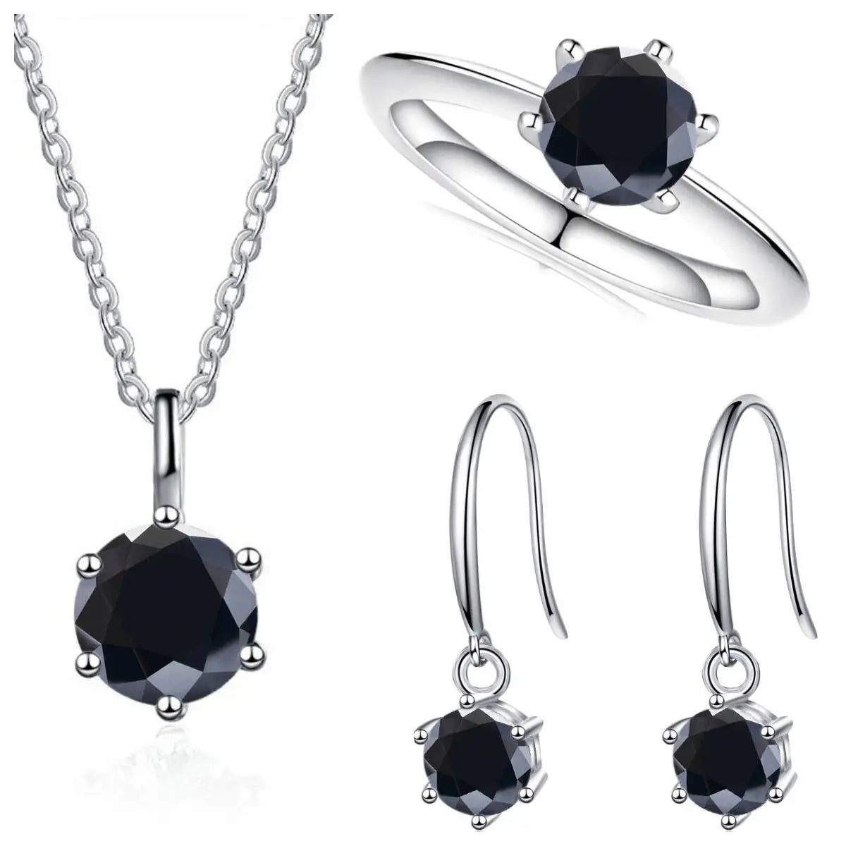 Conjunto de joyas de moissanita de plata de ley 925 de 2,5 CT y color D, collar y pendientes
