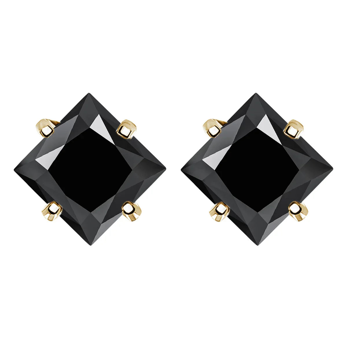 Sterling Silver 925 Green Princess Cut Moissanite Stud Earrings For Women