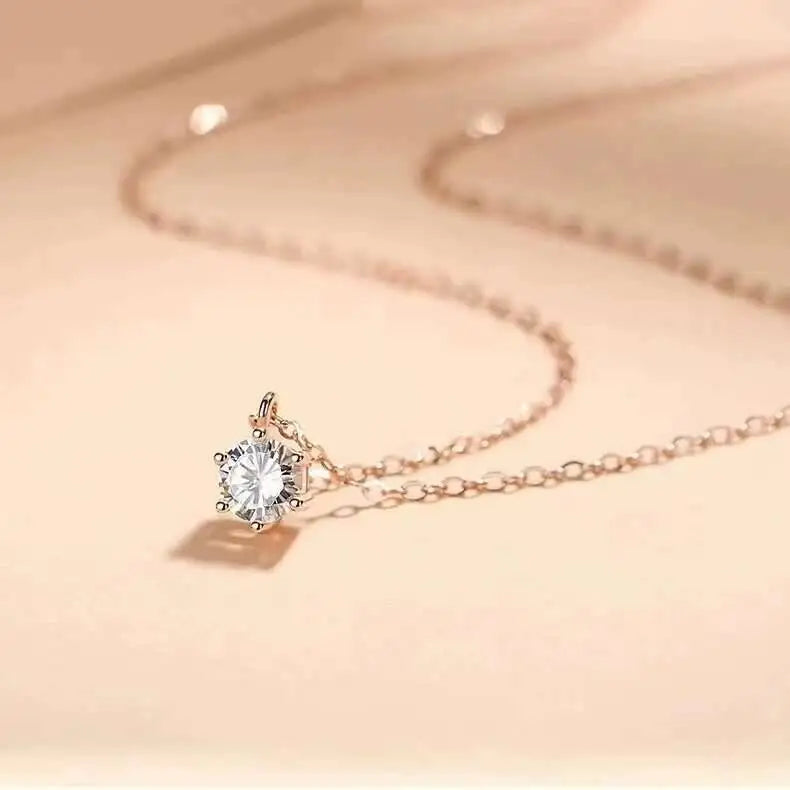 Conjunto de joyas de moissanita de plata de ley 925 de 2,5 CT y color D, collar y pendientes
