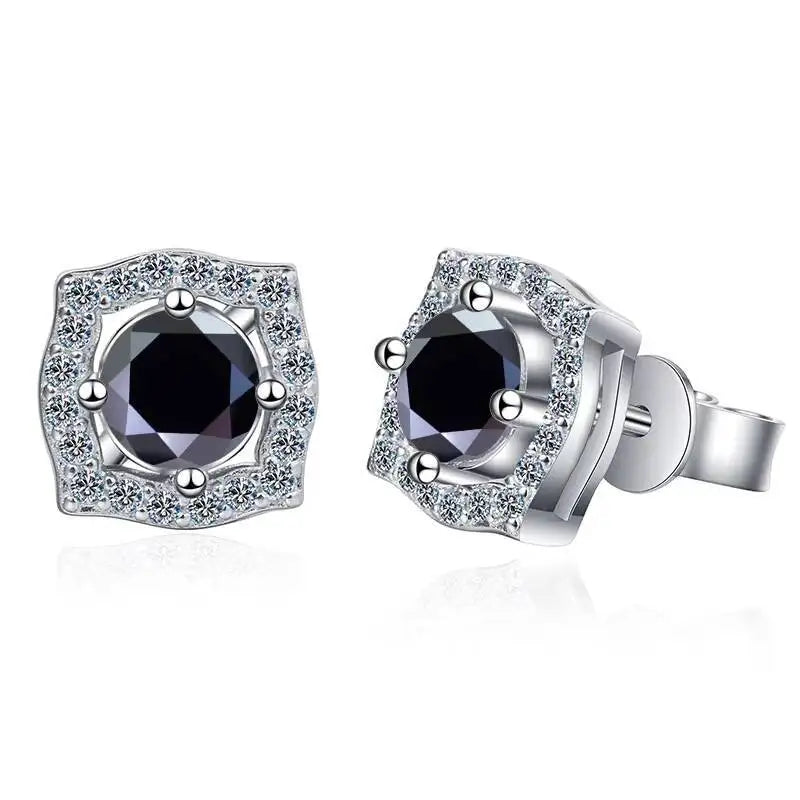 Sterling Silver Moissanite 1ct Stud Earrings Sterling 925 Lab-Created Diamond