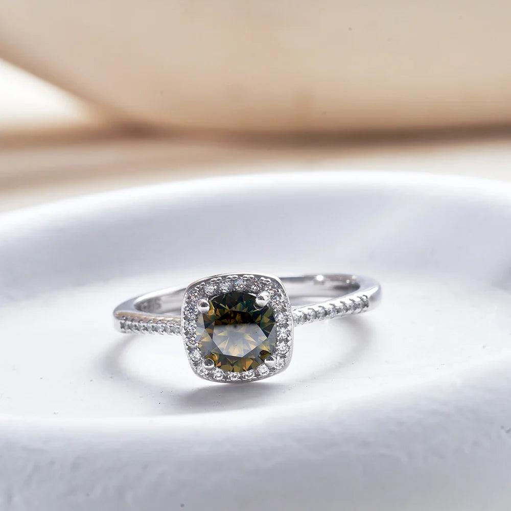 Sterling Silver 3-Piece Moissanite Jewelry Set 1ct Necklace Ring Earrings