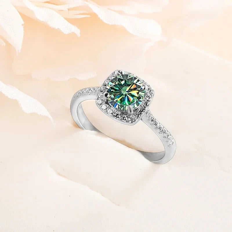 Sterling Silver 3-Piece Moissanite Jewelry Set 1ct Necklace Ring Earrings