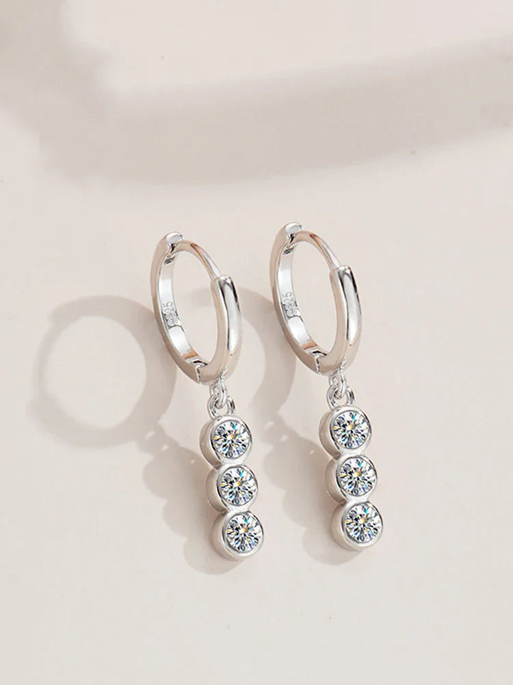 Sterling Silver S925 1.2ct Moissanite Round Stud Earrings For Women