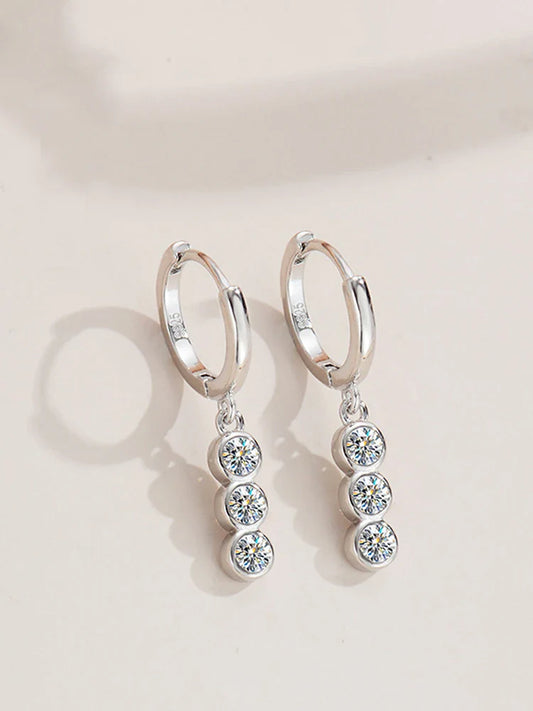 Sterling Silver S925 1.2ct Moissanite Round Stud Earrings For Women