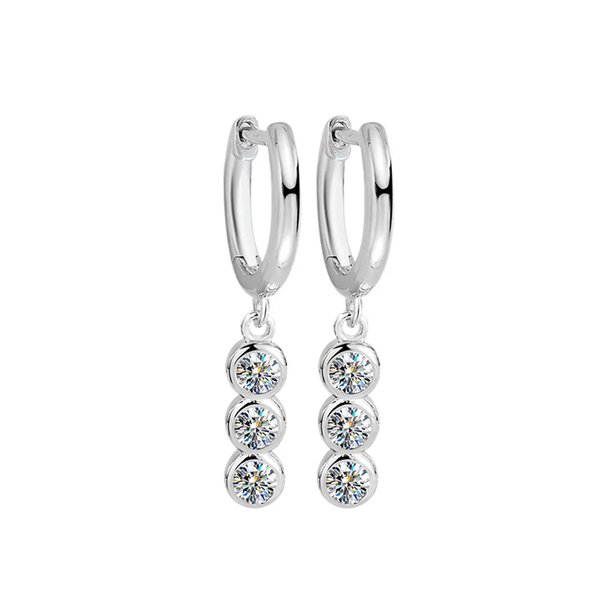 Sterling Silver S925 1.2ct Moissanite Round Stud Earrings For Women