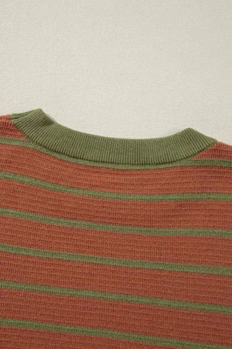 Sweaters Trendsi Striped Sweater Women's Casual Round Neck Long Sleeve Top Comfortable