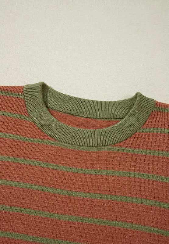 Sweaters Trendsi Striped Sweater Women's Casual Round Neck Long Sleeve Top Comfortable