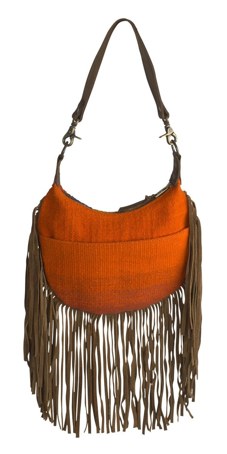 Bolso STS Crimson Sun Nellie de piel con ribetes de flecos estilo western