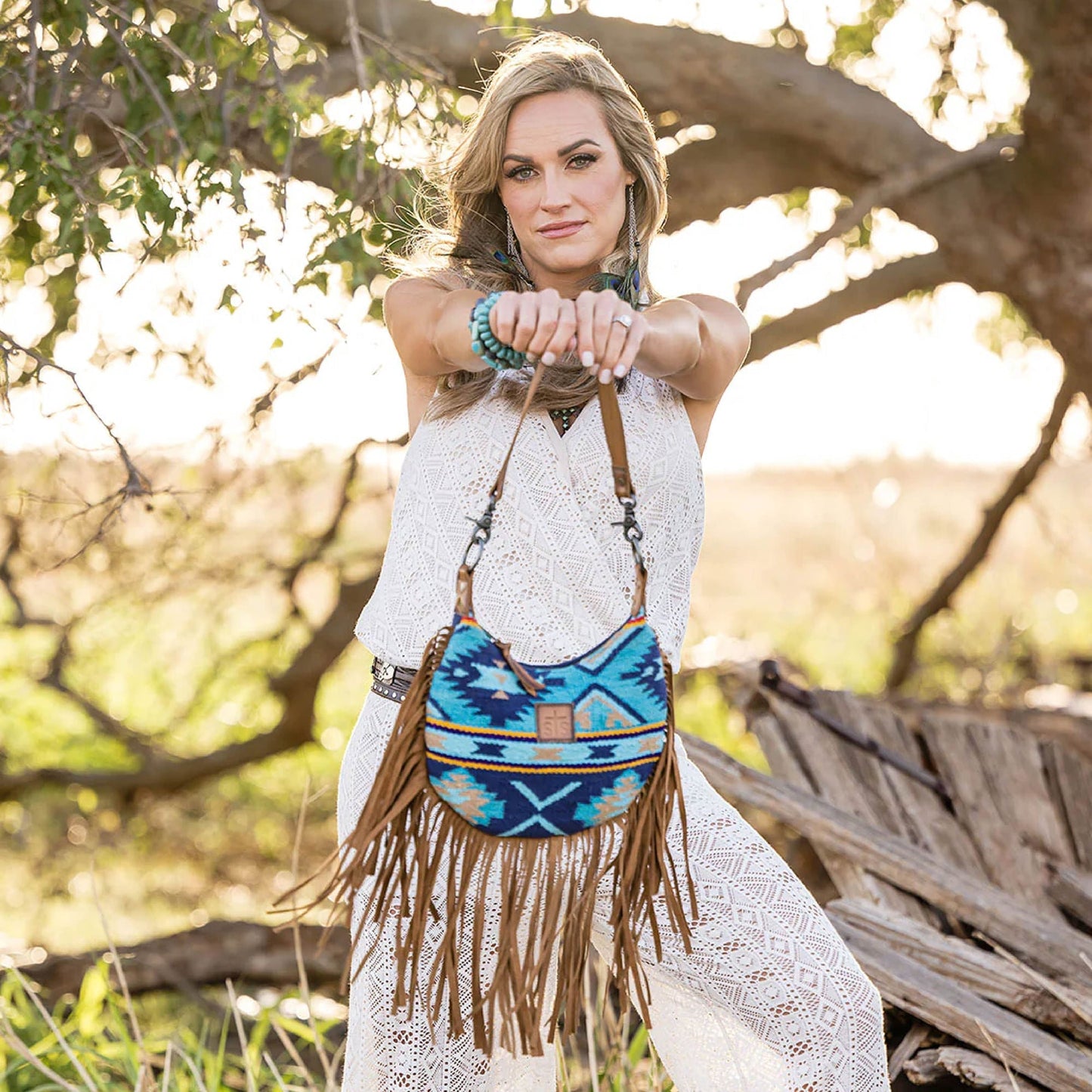 Bolso vaquero con flecos Mojave Sky Nellie para mujer de STS