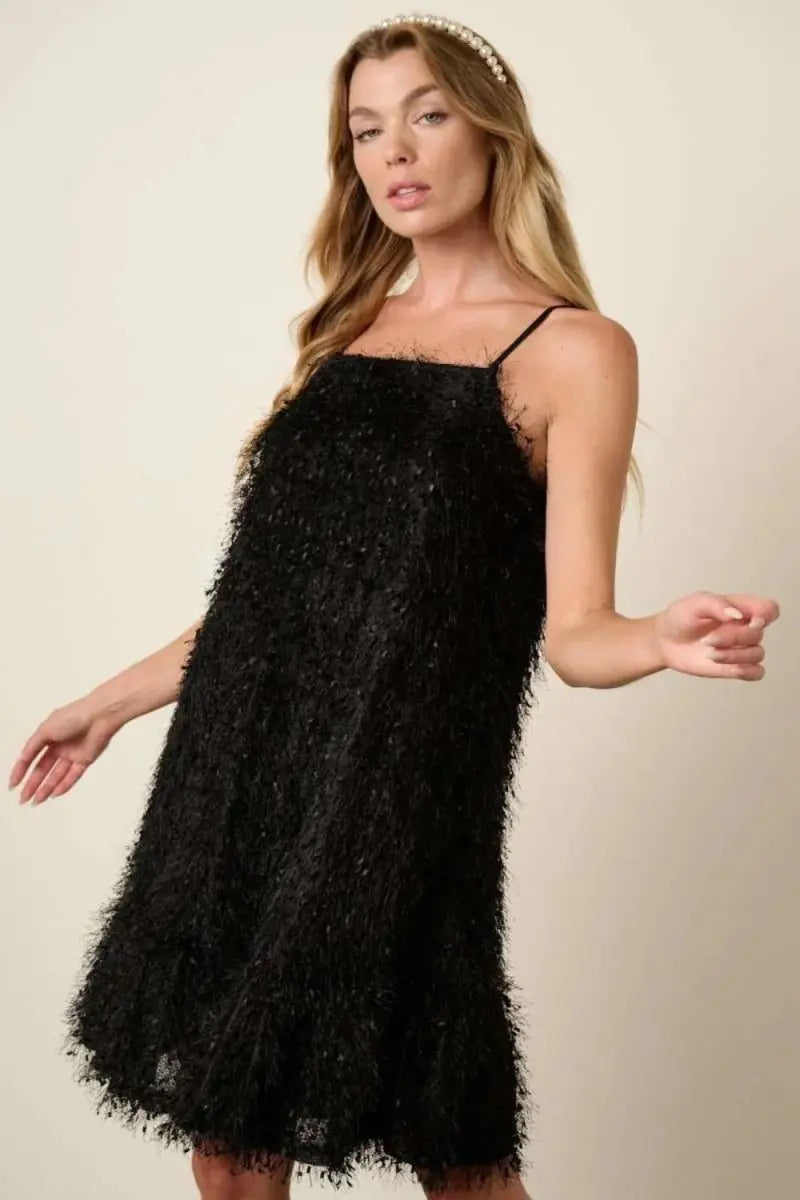 Dresses Trendsi Feather Ruffle Mini Dress Women's Party Club Cami Dress - Stylish, USA Ship