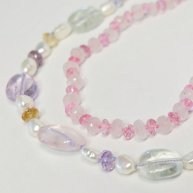 Mixed Gemstone Candy Necklace: Hand-Knotted Ametrine & Citrine