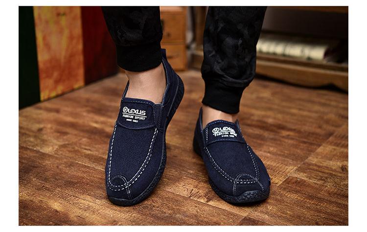 Summer Slip On Men's Casual Shoes Rubber Solid Mens Canvas Shoes Lightweight Waterproof Flat Casual Sneakers Loafer Shoes Casual Canvas Indoor Loafers