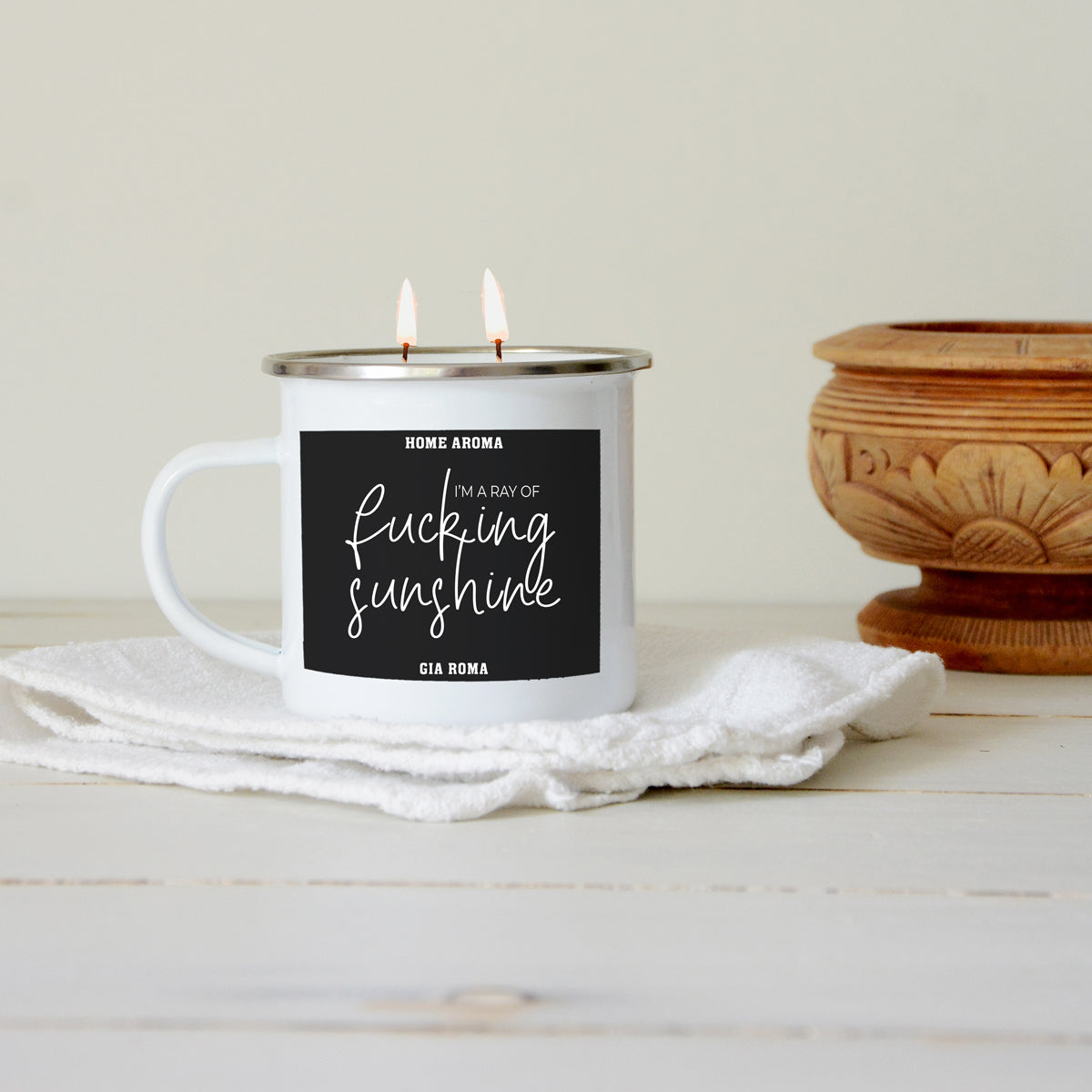 16oz Reusable Metal Candle Mug Scented Candle With Custom Label Color Option