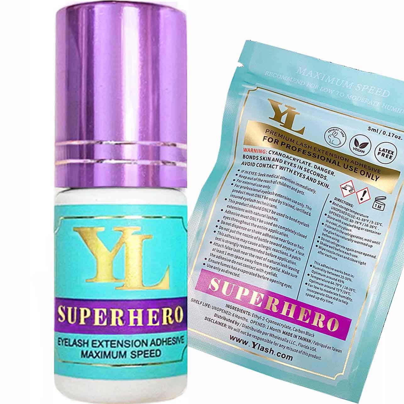 SUPERHERO 0.5-1 Second Fast Drying -EXTRA STRONG- LONG RETENTION 8 weeks Eyelash Extension Glue/Adhesive 【For low to medium humidity】