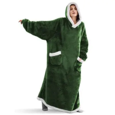 Couple Models Winter Hooded Pajamas and Blanket Set