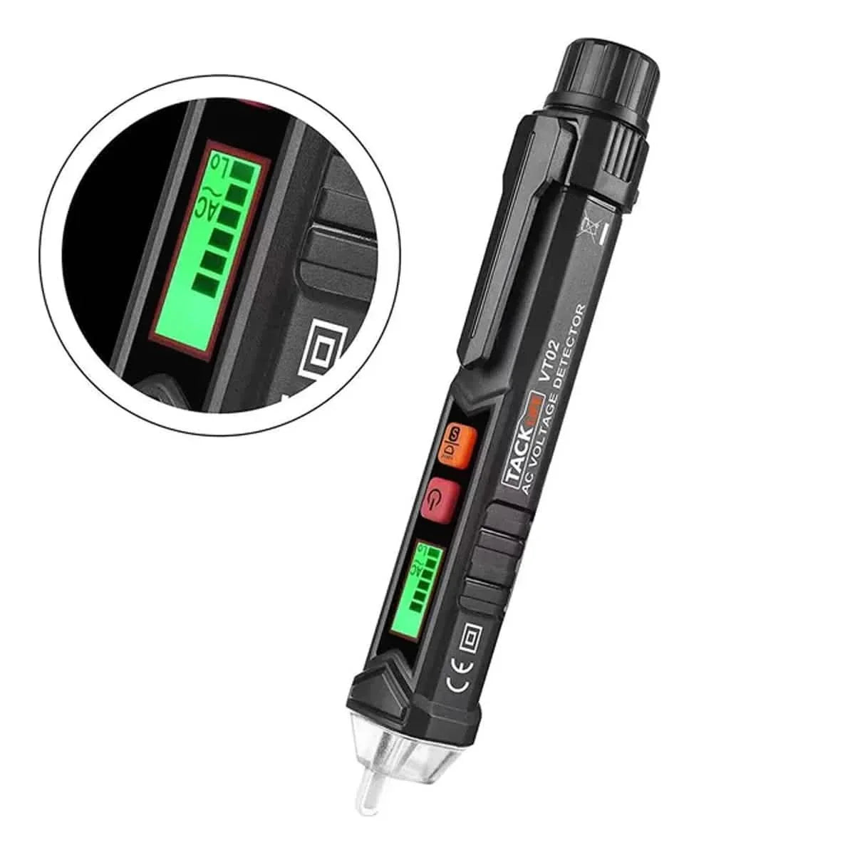 TACKLIFE Non-Contact AC Voltage Tester with Adjustable Sensitivity, LCD Display VT02