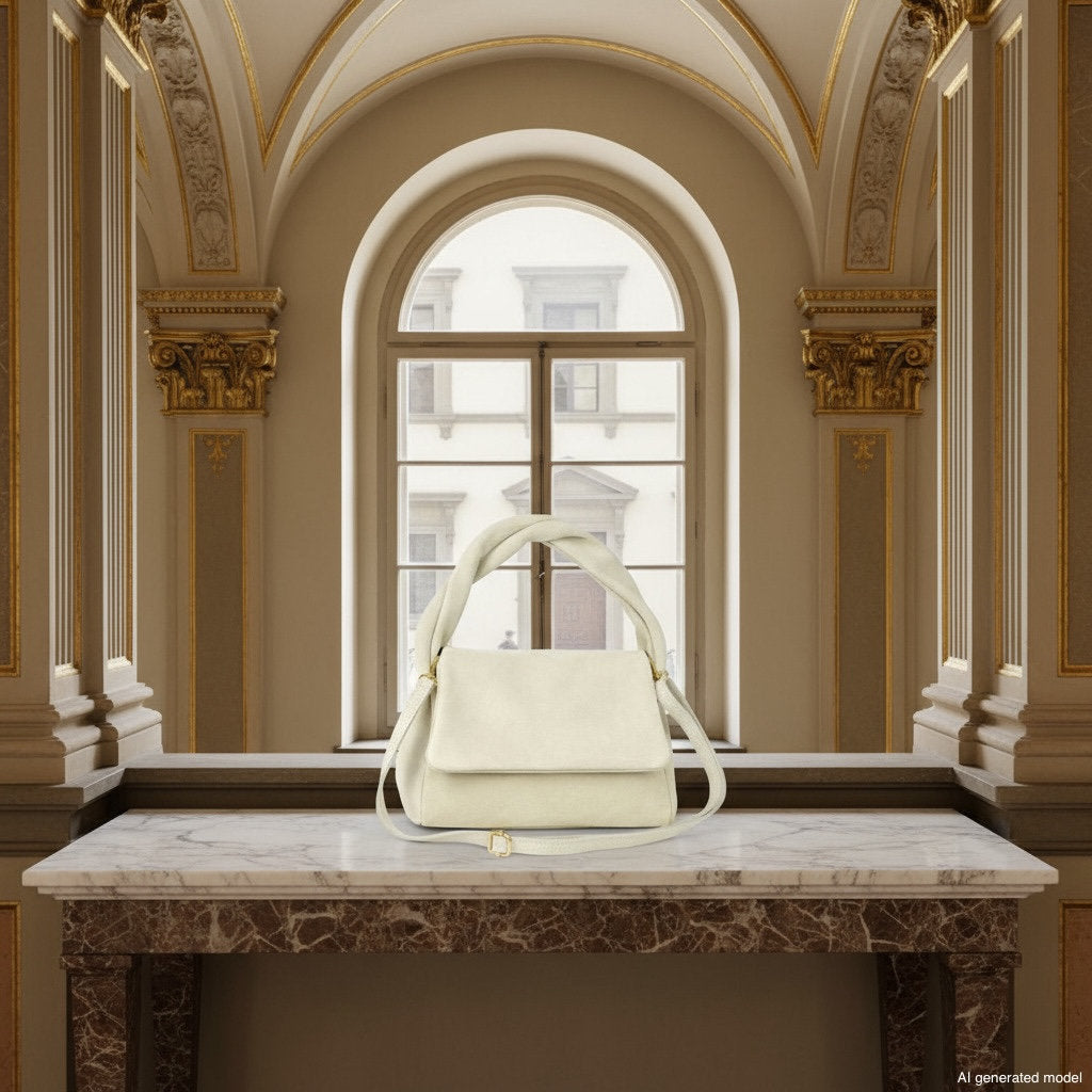 Italian Genuine Suede Top-Handle Bag | Ravenna