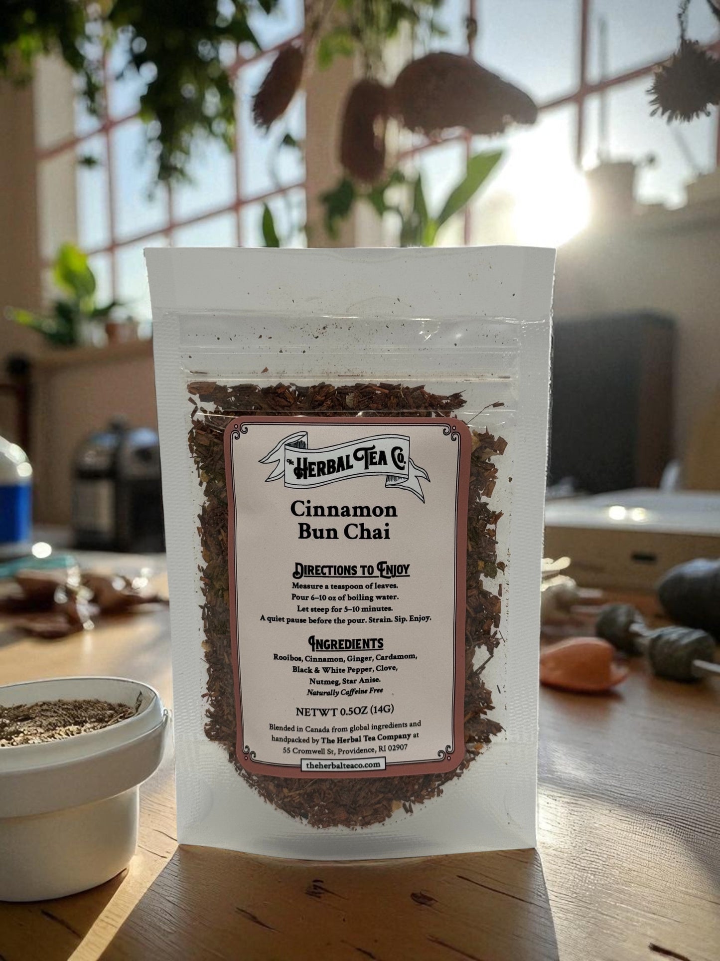 Té de hierbas chai de rollo de canela