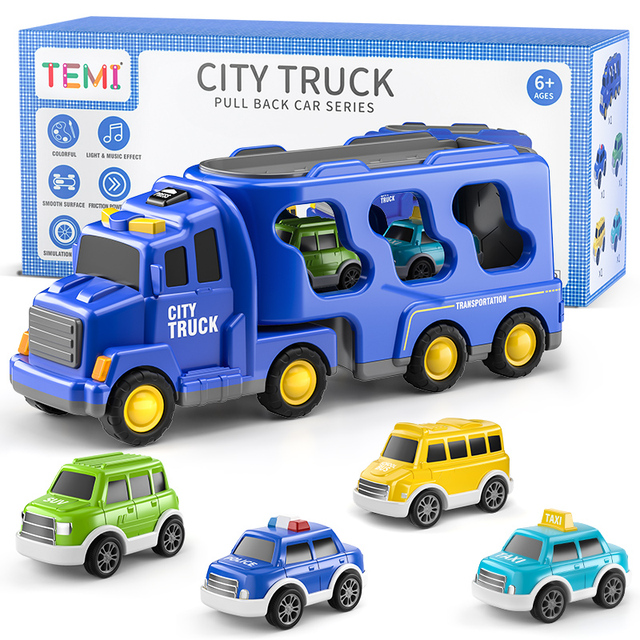 TEMI Diecast Carrier Truck Toy Set | Engineering Vehicle Playset for Kids - # BOT&G21910002 & BOT&G22910002