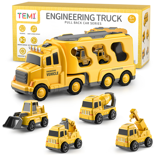TEMI Diecast Carrier Truck Toy Set | Engineering Vehicle Playset for Kids - # BOT&G21910002 & BOT&G22910002