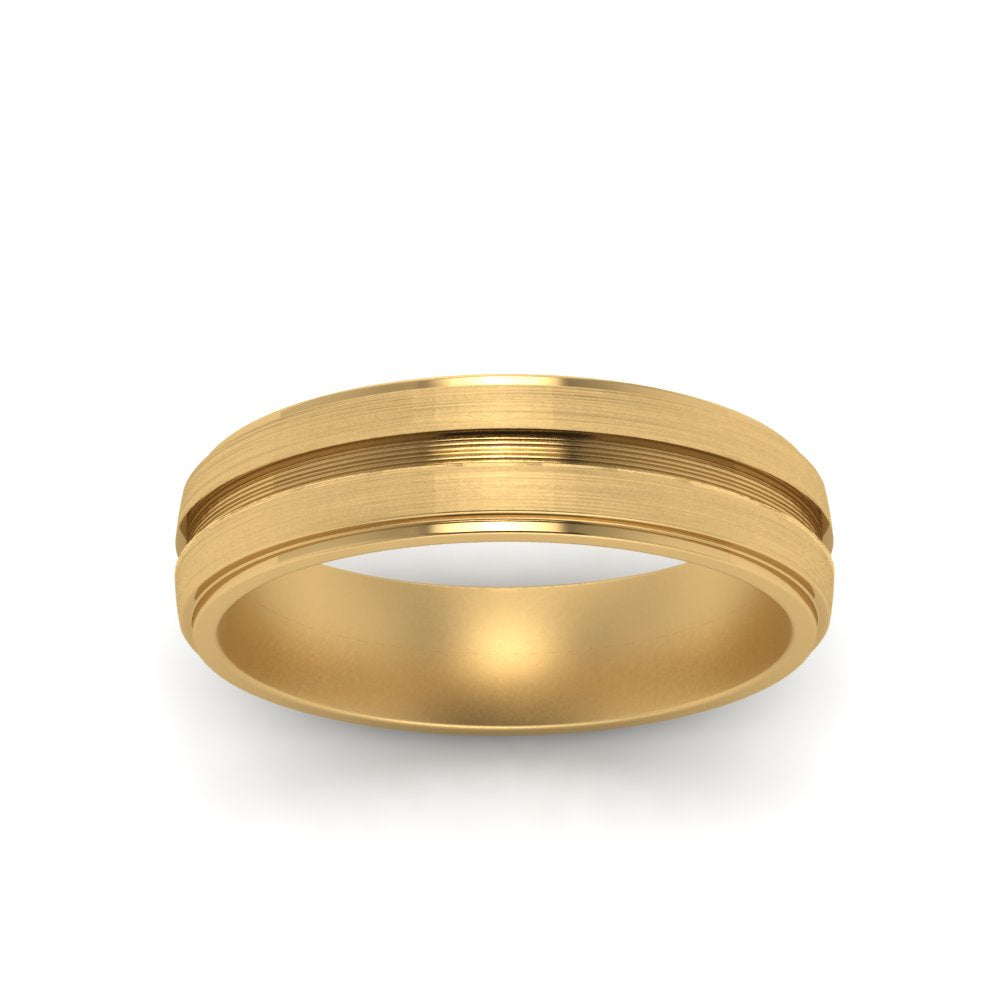 Textured Inlay Wedding Band