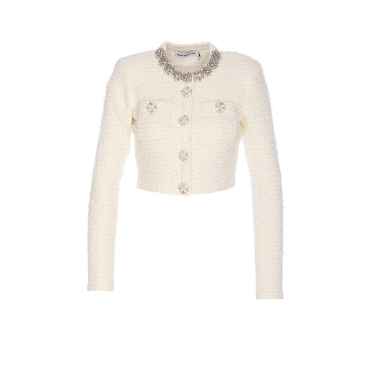 Self Portrait Women Textured Knit Cardigan