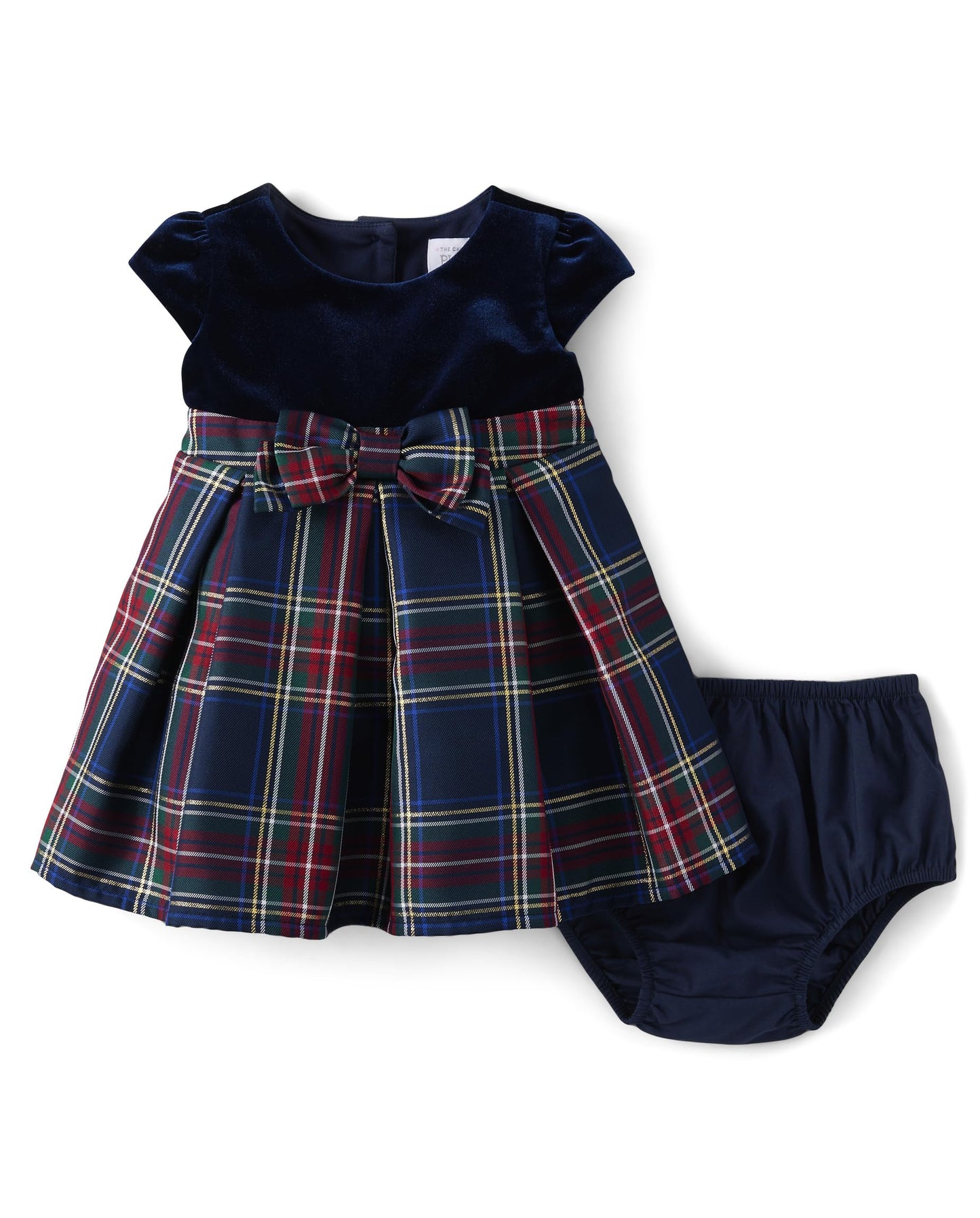 The Children's Place | Baby Girls and Newborn Short Sleeve Dressy Dresses | Blue Plaid | 0-3 Months - # BAAA51110020