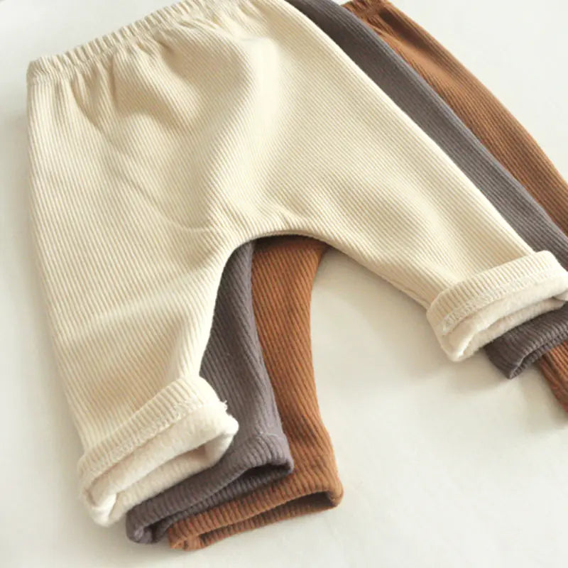 Thick Warm Velvet High Waist Pants for Baby Girls - BAAA1B1510010