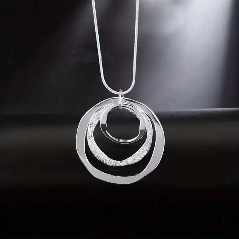 Three Rings Design Pendant Necklace