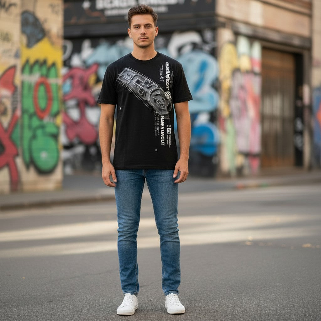 Ecko UNTLD Black Y2K Graphic T-Shirt