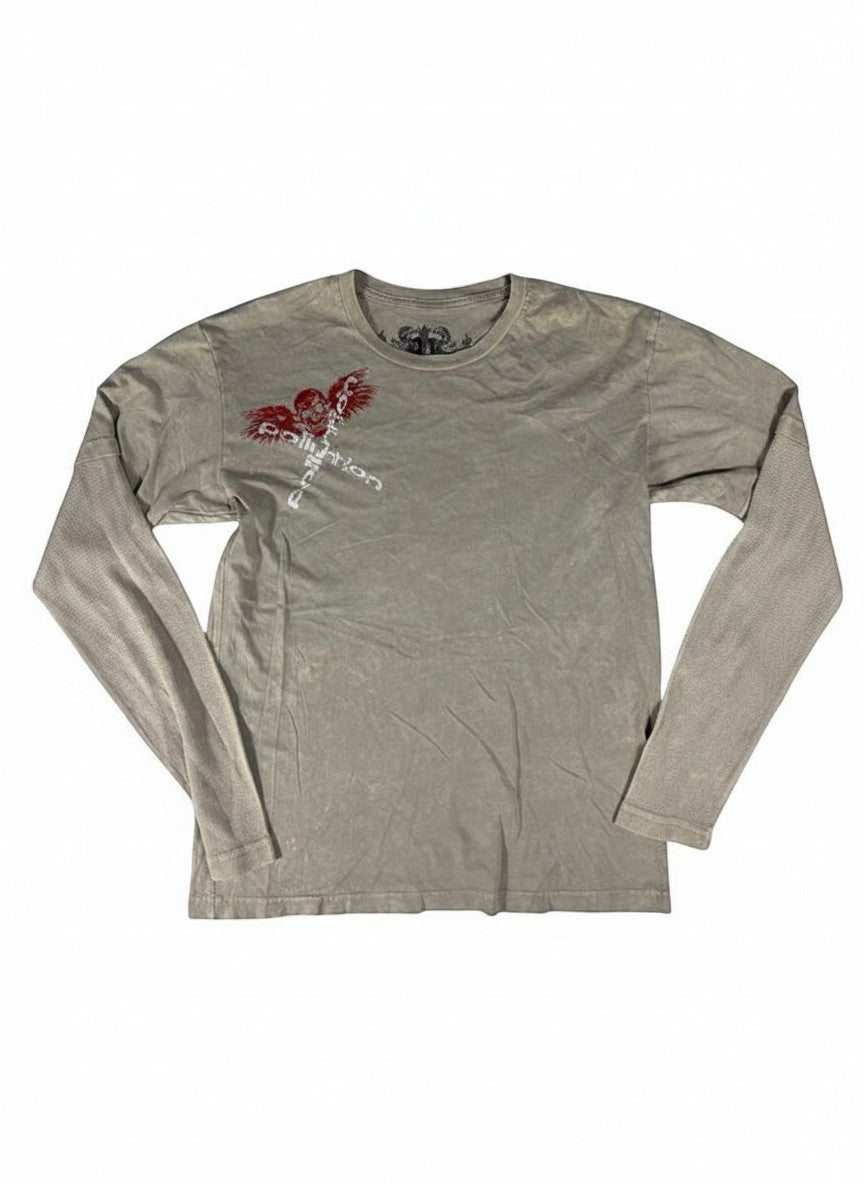 Green Pollution Long Sleeve with Skull