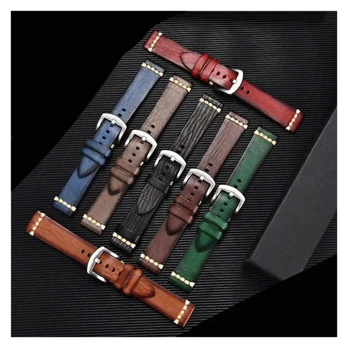 TicWatch Pro 5, Pro 3 & E3 Textured Leather Band with Accent Stitching