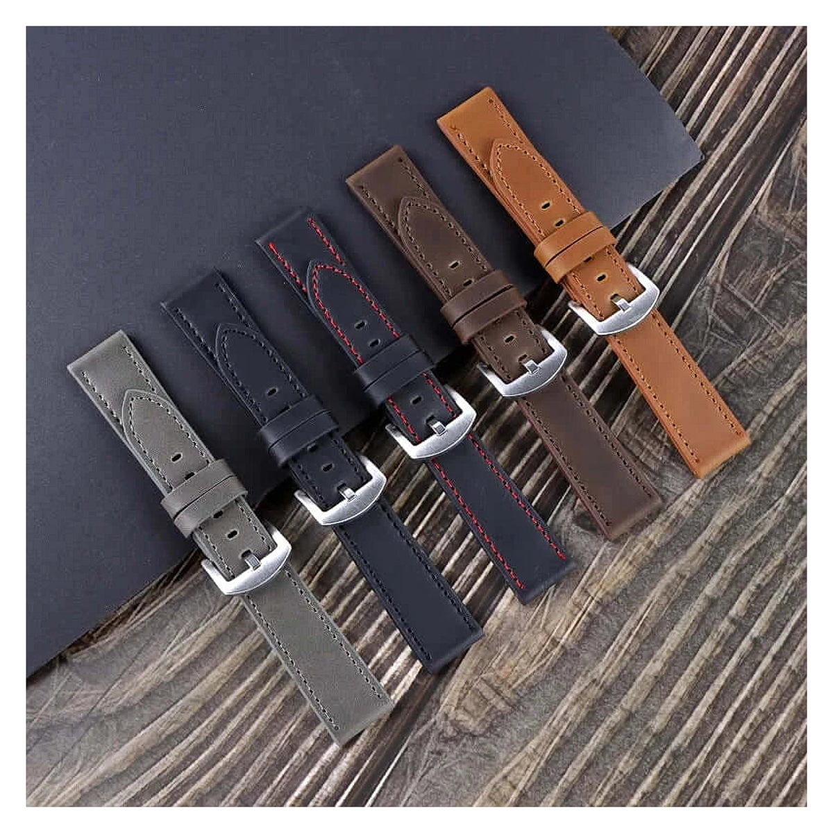 TicWatch Pro 5, Pro 3 & E3 Leather Band with Stitching Options