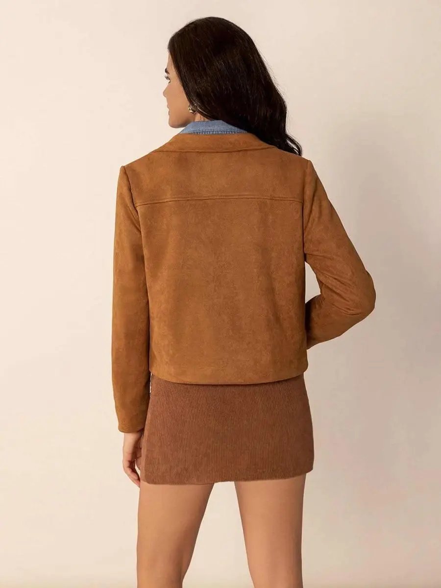 Jackets Trendsi Tied Tassel Jacket Women's Collared Neck Long Sleeve Outerwear - Stylish & Trendy