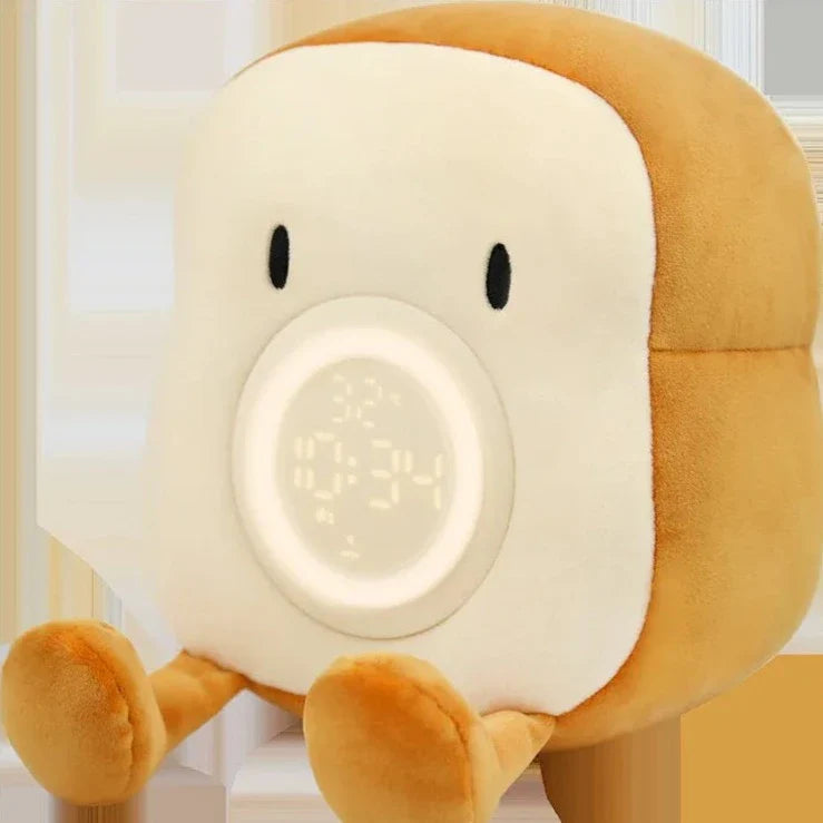Luz Nocturna con Despertador de Peluche Tostada