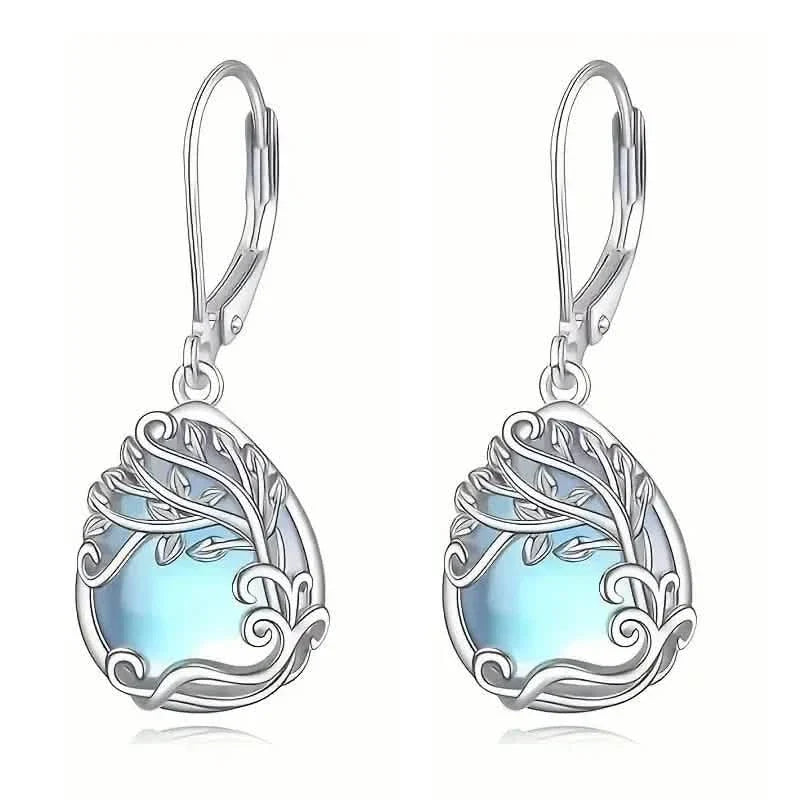 Tree of Life Design S925 Sterling Silver Dangle Earrings