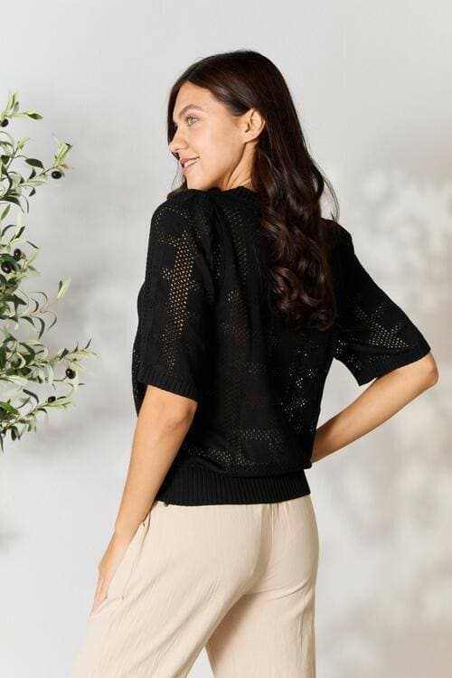 Knit Tops Trendsi Ribbed Knit Top Round Neck Casual Chic Women's