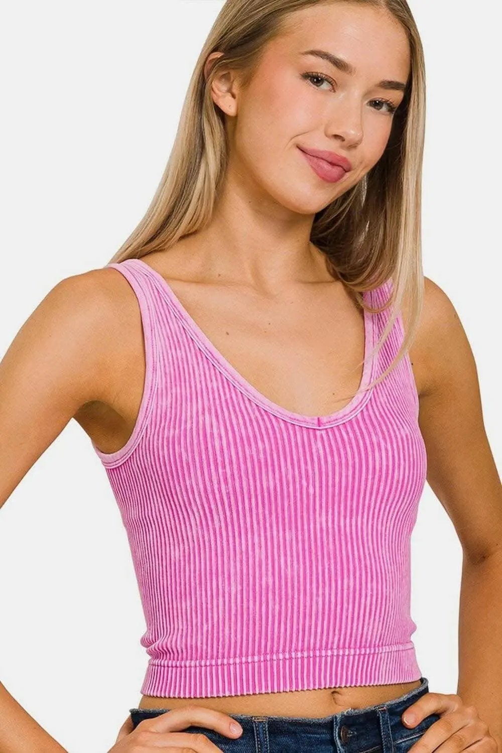 Camiseta de tirantes acanalada Trendsi - Sin mangas informal esencial