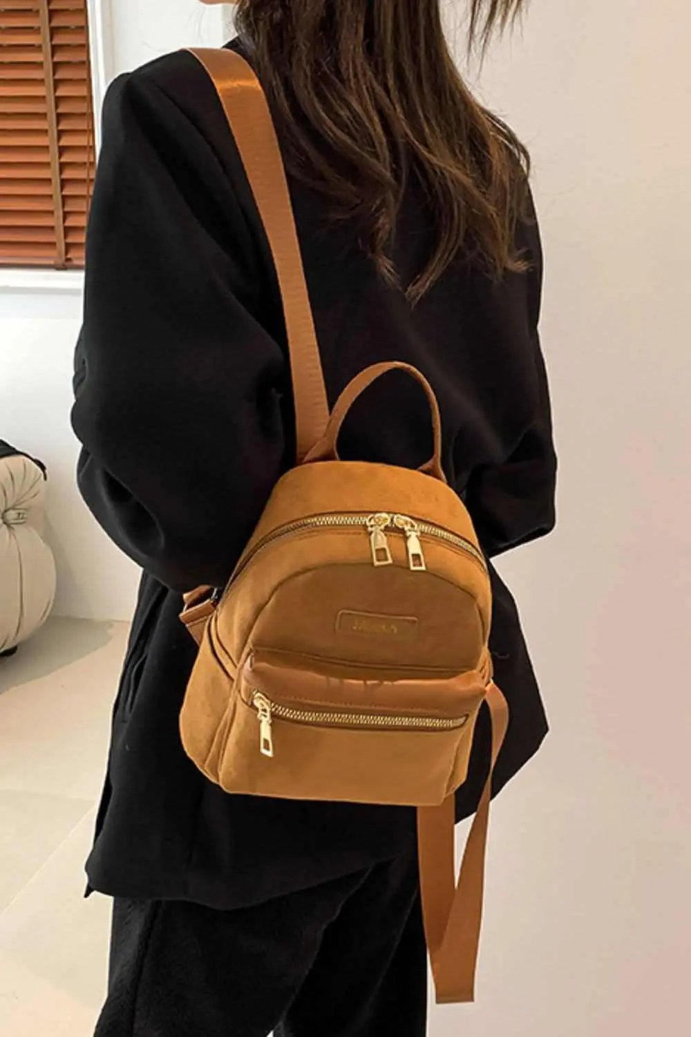 Accessories Trendsi Suede Mini Backpack Women's Stylish Accessory Adjustable Strap Bag