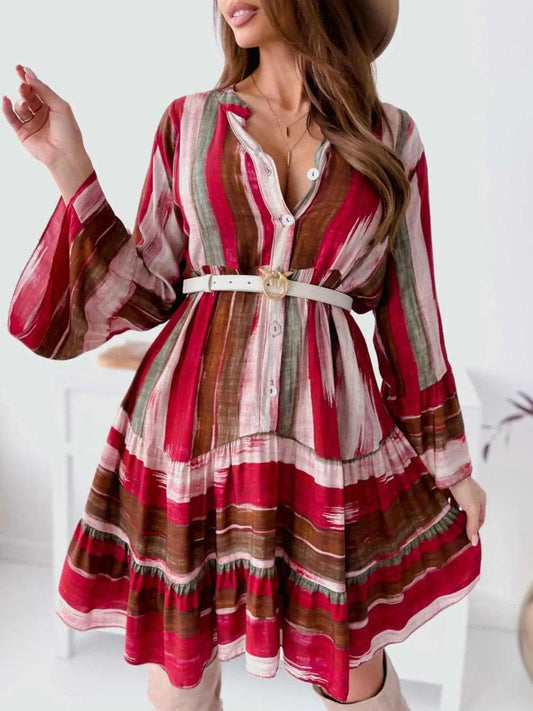 Minivestido Rayas Manga Larga — Casual Chic de Trendsi