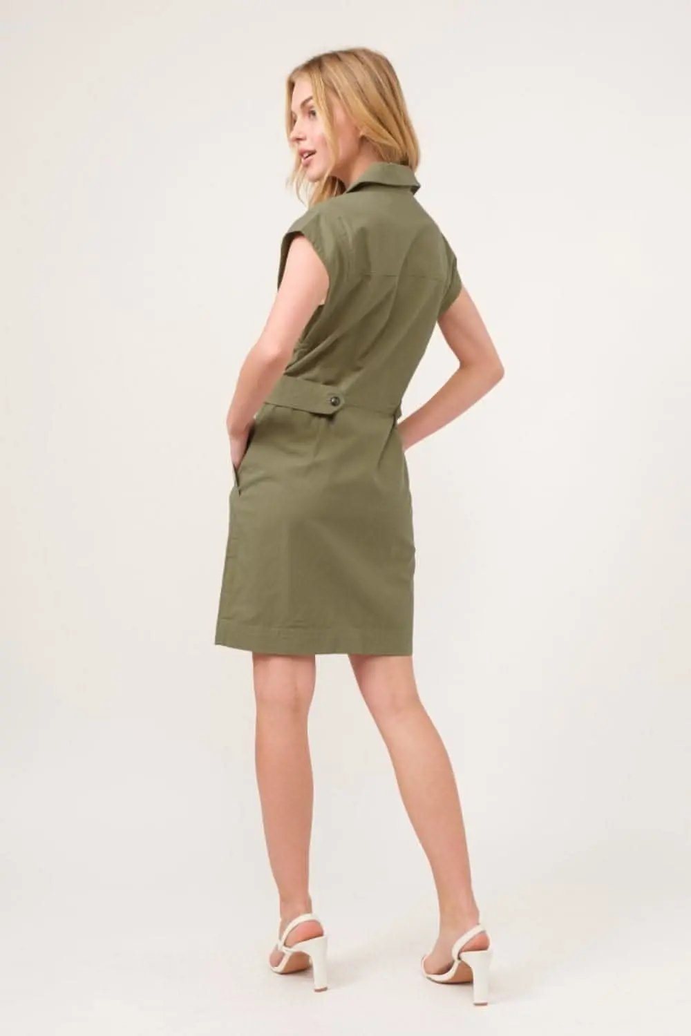 Trendsi Button-Up Midi Dress Olive — Versatile Casual Style