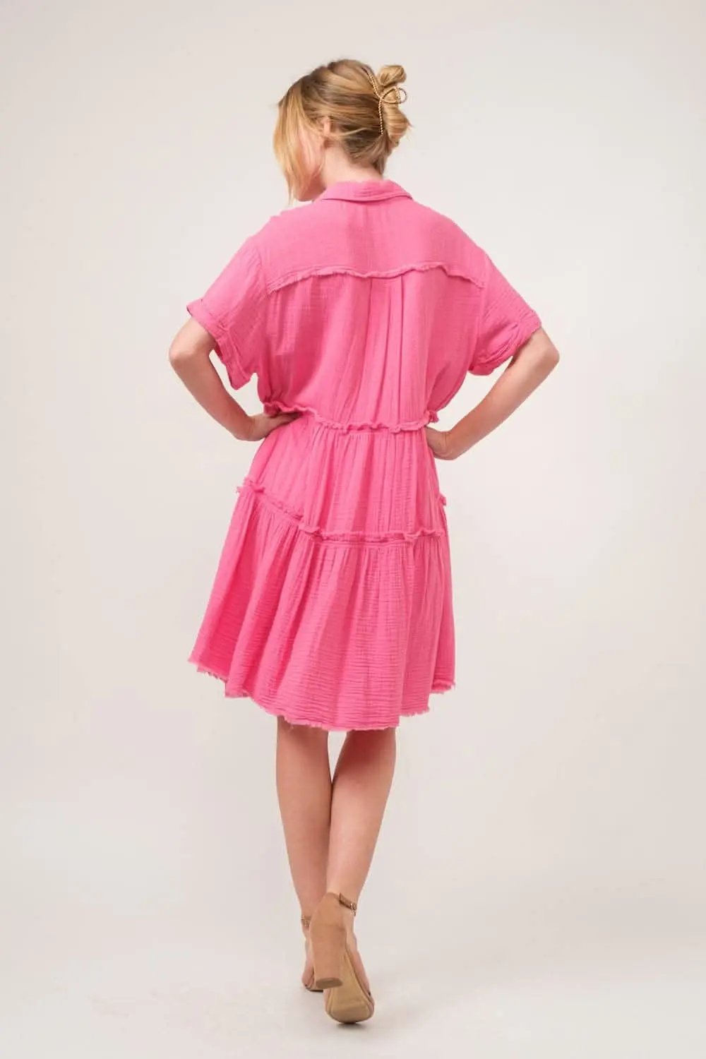 Shoes Trendsi Tiered Shirt Dress Women's Casual Day Dress Flowy & Comfy