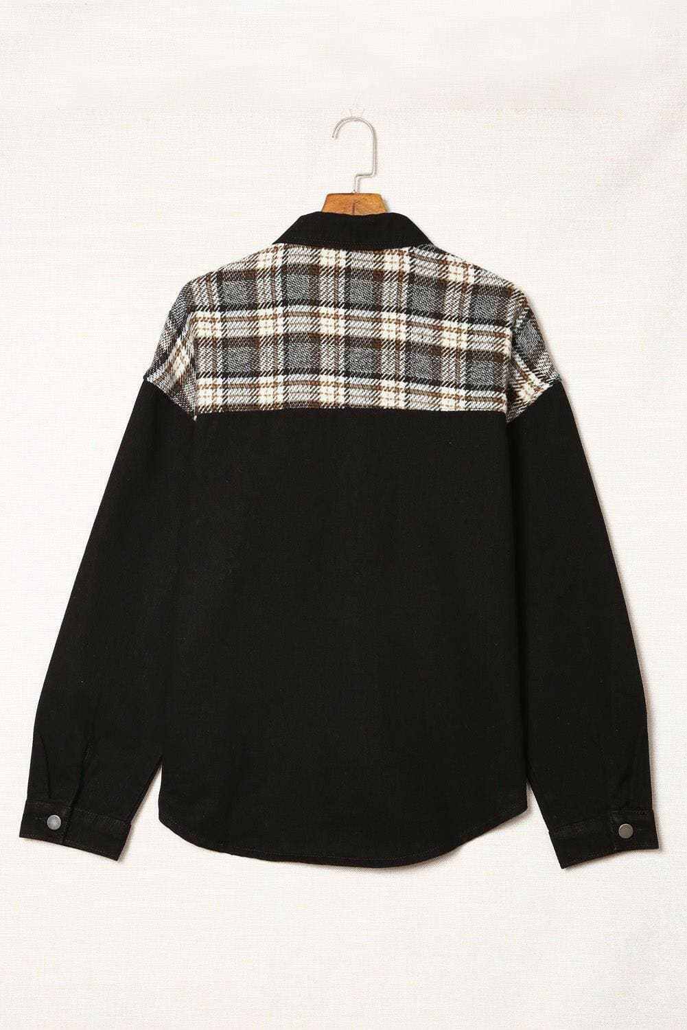 Trendsi Chaqueta vaquera de hombre con bolsillo de cuadros - Informal