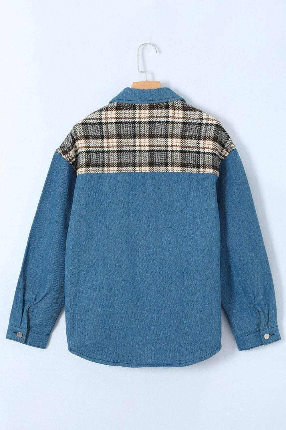 Trendsi Chaqueta vaquera de hombre con bolsillo de cuadros - Informal