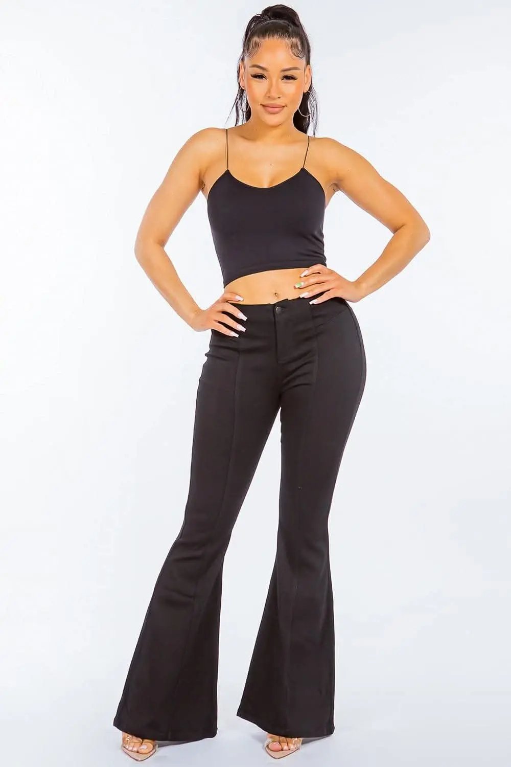 Jeans & Denim Trendsi Premium High waist pull-on flare jeans