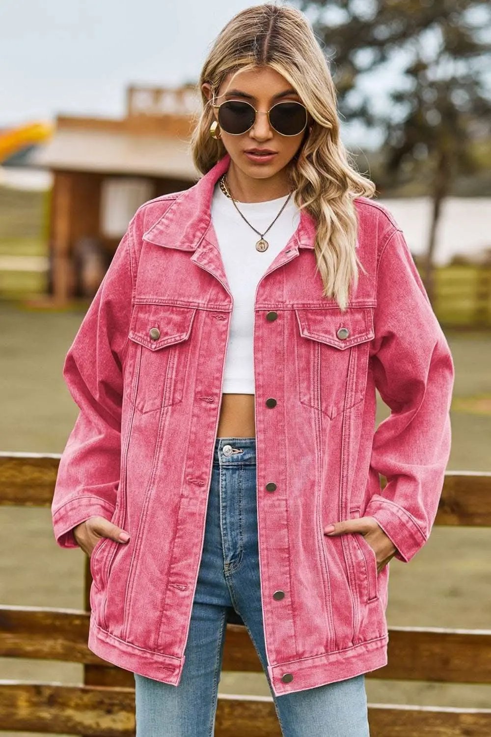 Pants Trendsi Jeans & Denim Chic denim jacket with pockets